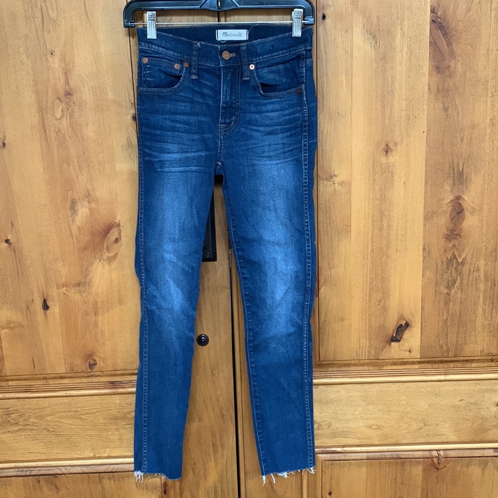 MADEWELL skinny dark destructed jeans